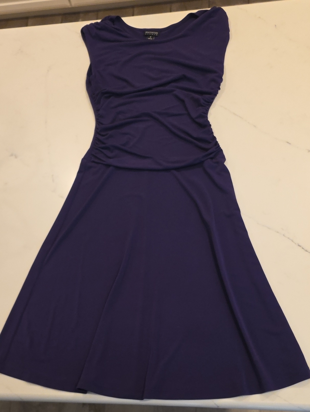 Sleeveless A-Line Dress in Deep Violet